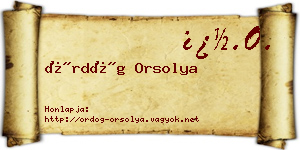 Ördög Orsolya névjegykártya